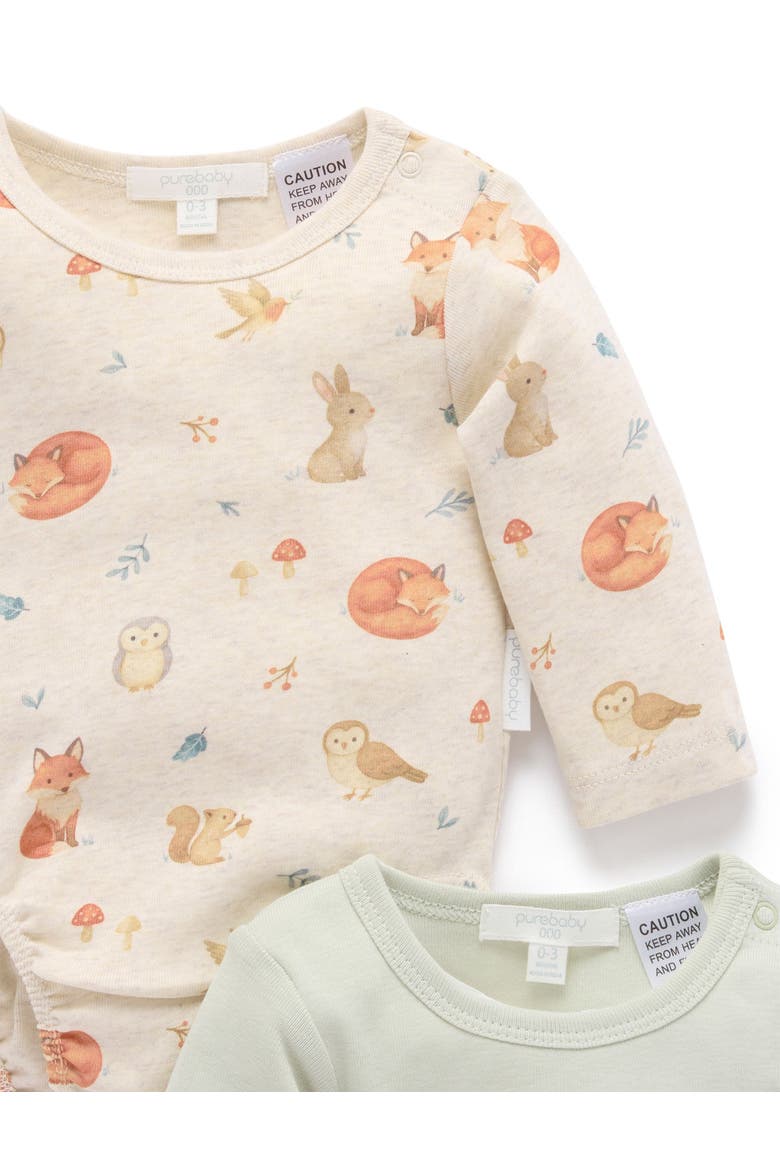 2 Pack Baby Bodysuit, Alternate, color, Woodland Print