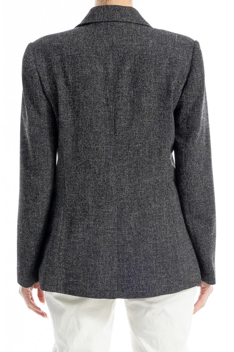 One Button Blazer, Alternate, color, BLACK MELANGE
