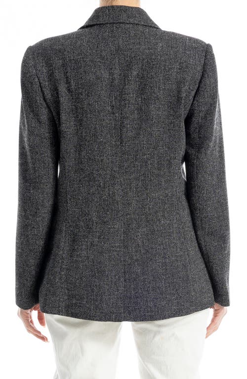 Max Studio One Button Blazer In Black Melange