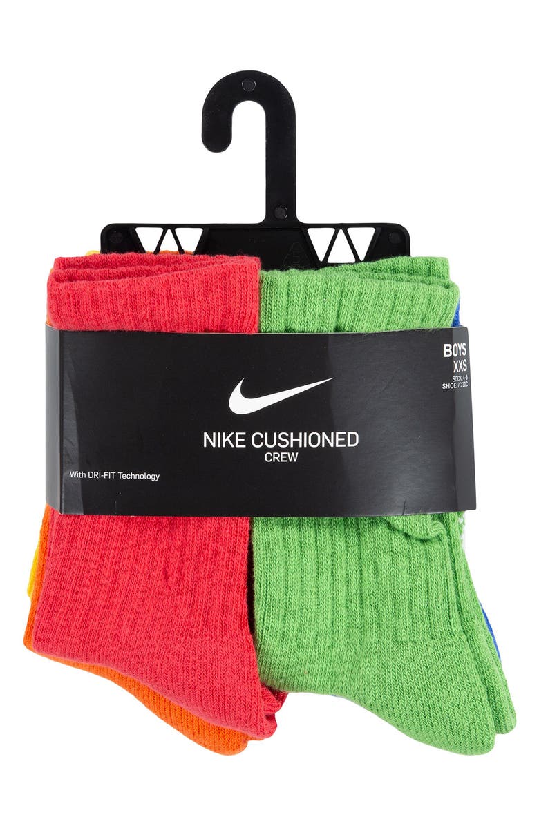 Nike Kids' Basic Swoosh Rib Crew Socks, Alternate, color, 