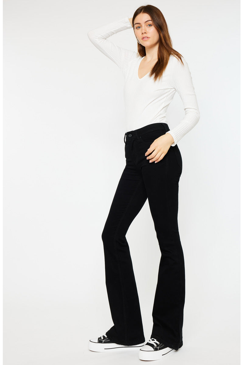 Ilene Mid Rise Flare Jeans, Alternate, color, Black