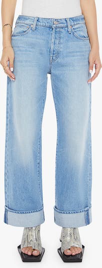 Lil Dodger Button Hover Cuff Wide Leg Jeans