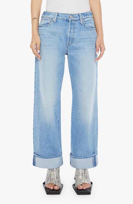 MOTHER Lil Dodger Button Hover Cuff Wide Leg Jeans