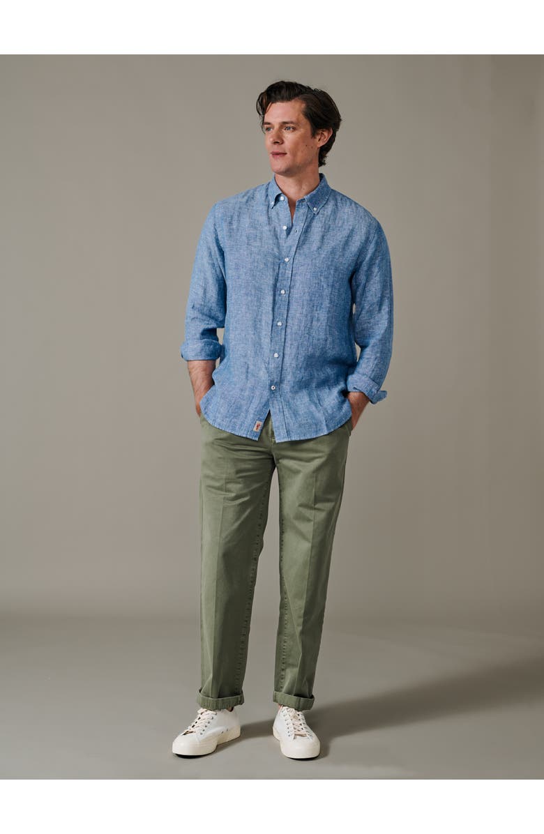 Aubin Worlaby Linen Long Sleeve Shirt, Alternate, color, Blue