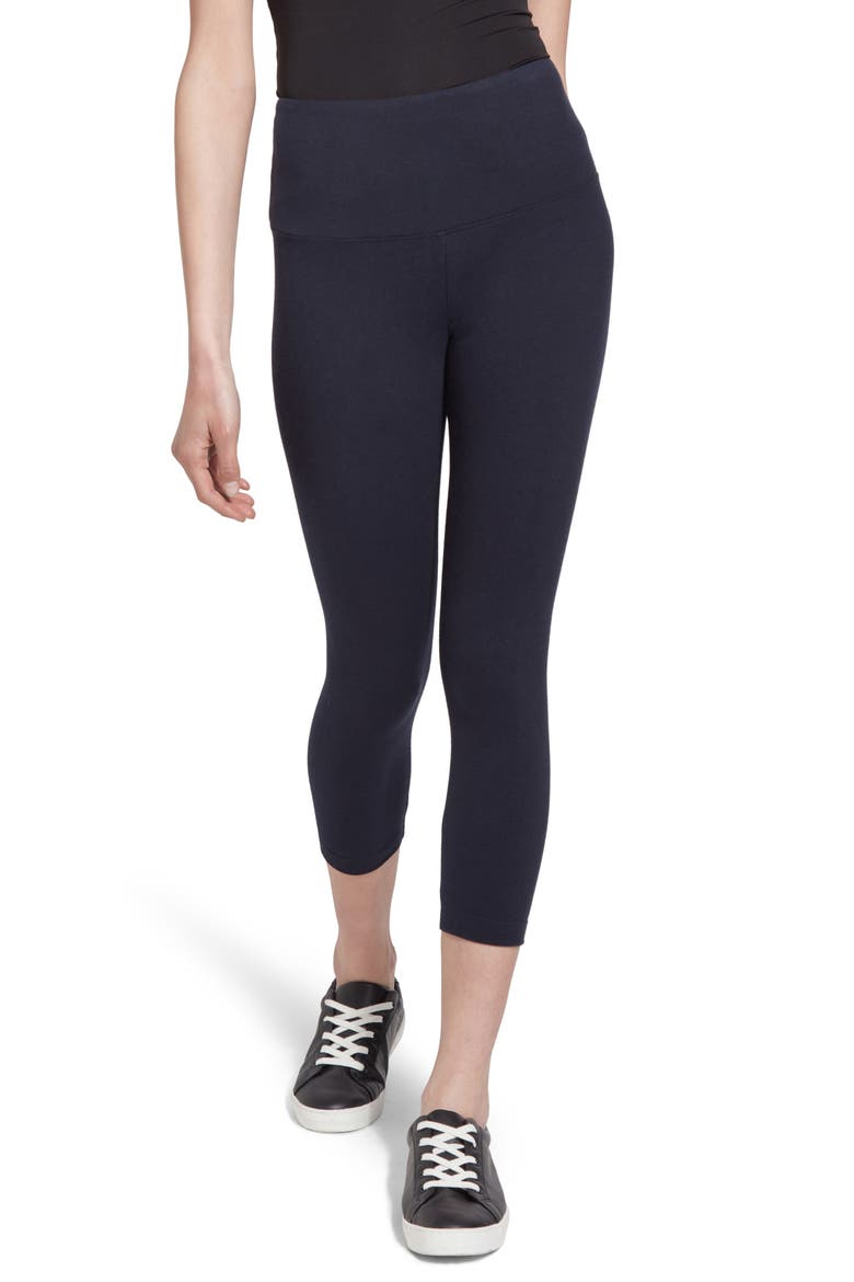 'Lyssentials Flattering Crop Leggings, Main, color, MIDNIGHT