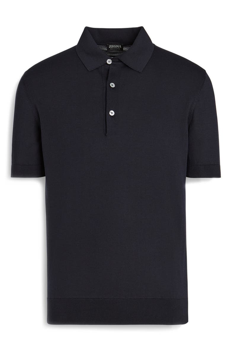 ZEGNA Premium Cotton Polo, Alternate, color, Navy