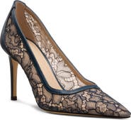 Stuart Weitzman Stuart Power 85 Lace Pointed Toe Pump