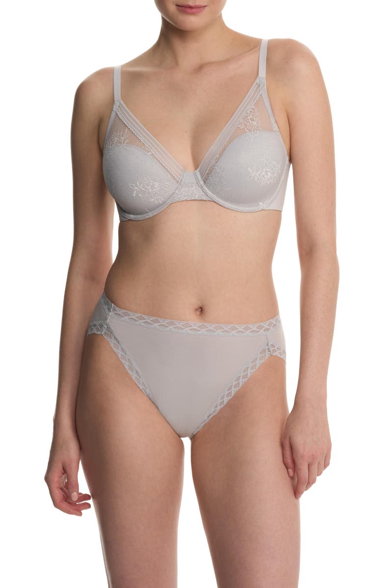 Natori Love Lace Full Coverage Plunge T-Shirt Bra, Alternate, color, Mink/Warm White