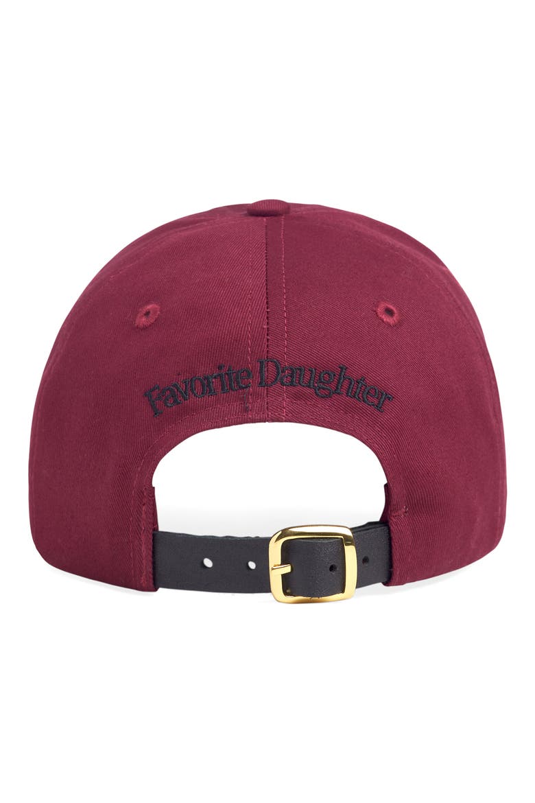 Cotton Twill Leather Strap Baseball Cap, Alternate, color, BURGUNDY