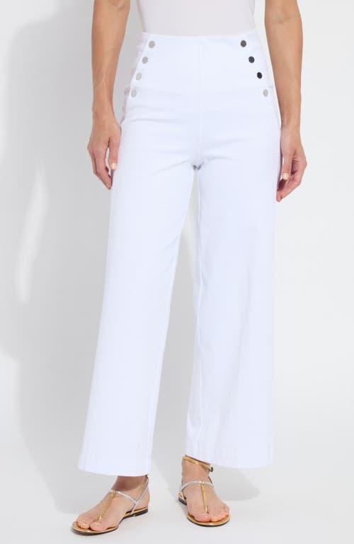 Lyssé Mallory Sailor High Waist Wide Leg Jeans In White In White