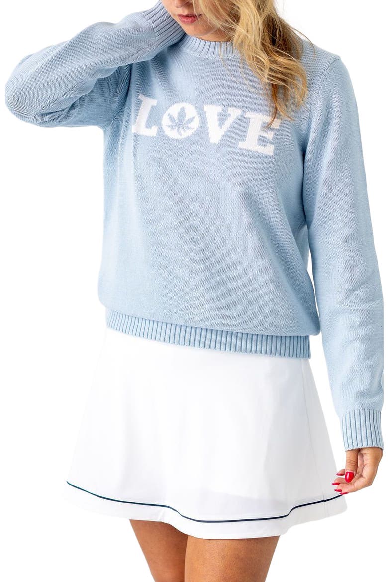 Intarsia "LOVE" Sweater, Alternate, color, Ivory