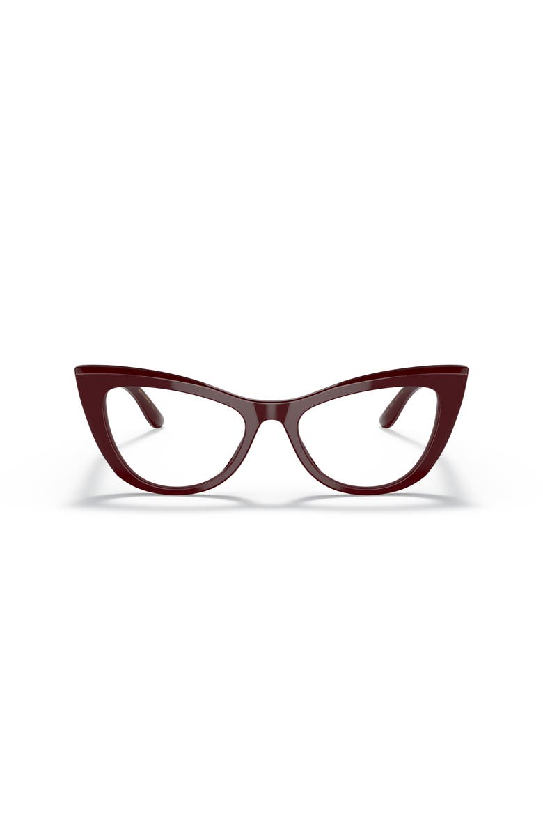 Dolce&Gabbana 54mm Cat Eye optical glasses, Alternate, color, Red