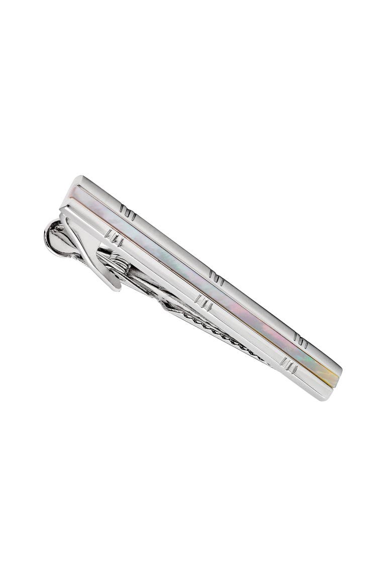 Mother Of Pearl Tie Bar, Main, color, WHITE