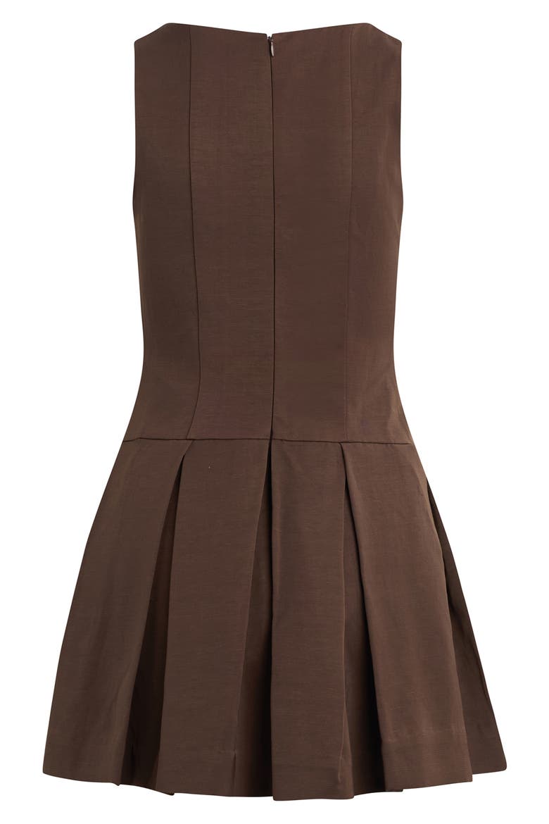 x 'Nobody Wants This' Anything Can Happen Pleated Minidress, Alternate, color, ESPRESSO