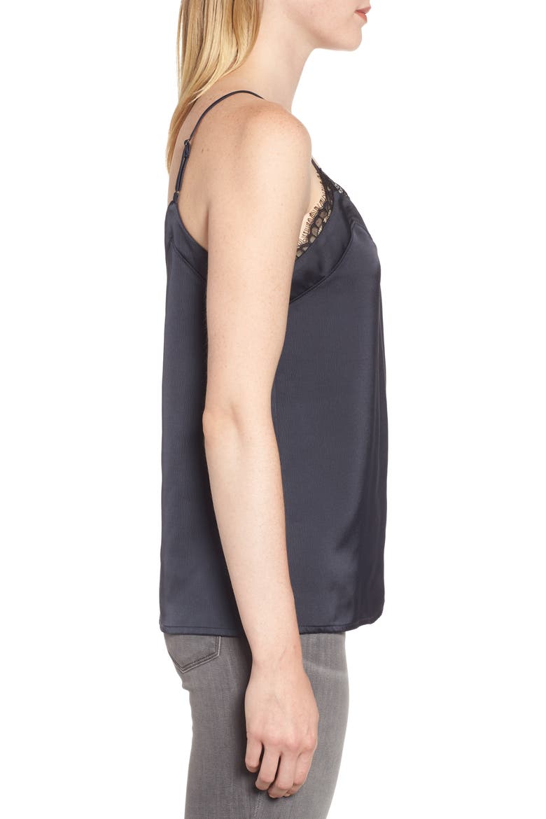 Gibson Lace Trim Camisole, Alternate, color, BLACK
