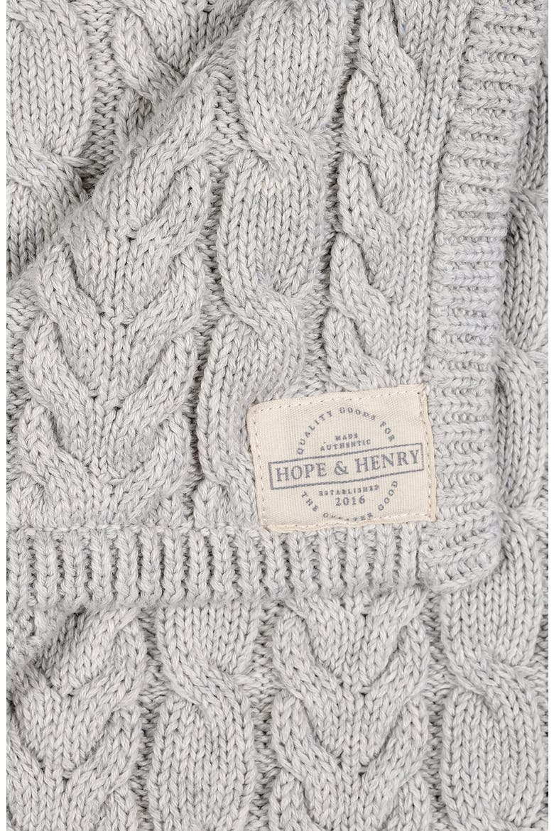 0 Organic Cable Knit Baby Blanket Unisex, Alternate, color, Light Gray Heather Cable
