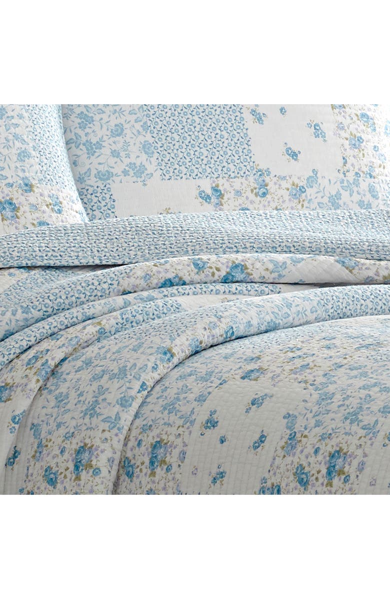 Laura Ashley Kenna Pastel Blue Full/Queen Quilt Set, Alternate, color, 