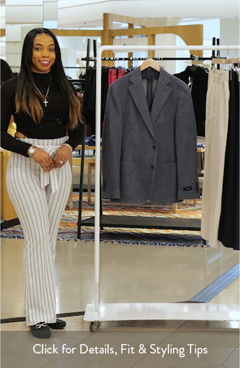 Icon Relaxed Fit Blue Mélange Cotton & Linen Sport Coat, sales video thumbnail