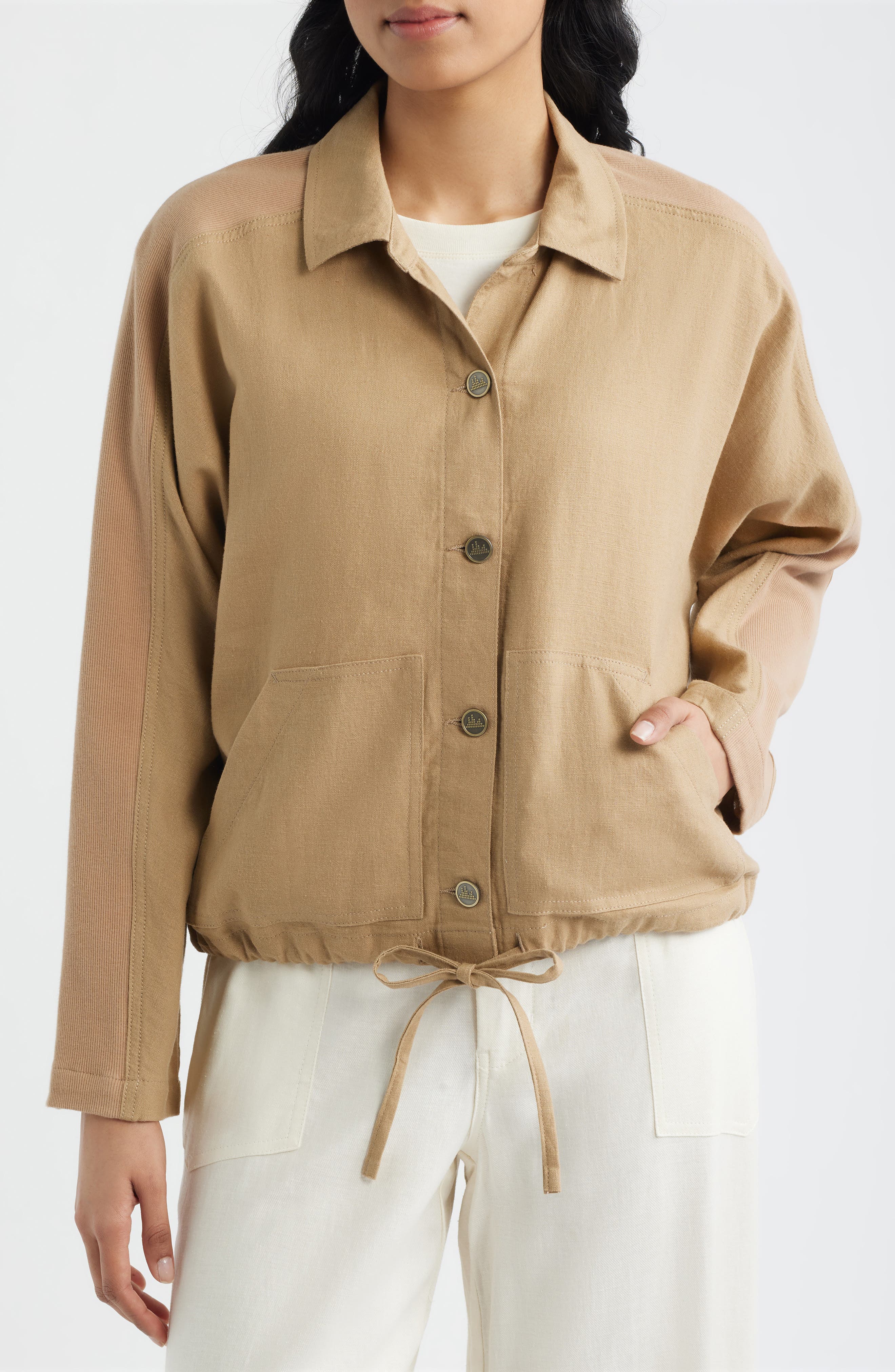 Женские CITY BLUES Crop Dolman Sleeve Shirt Jacket — фото 4