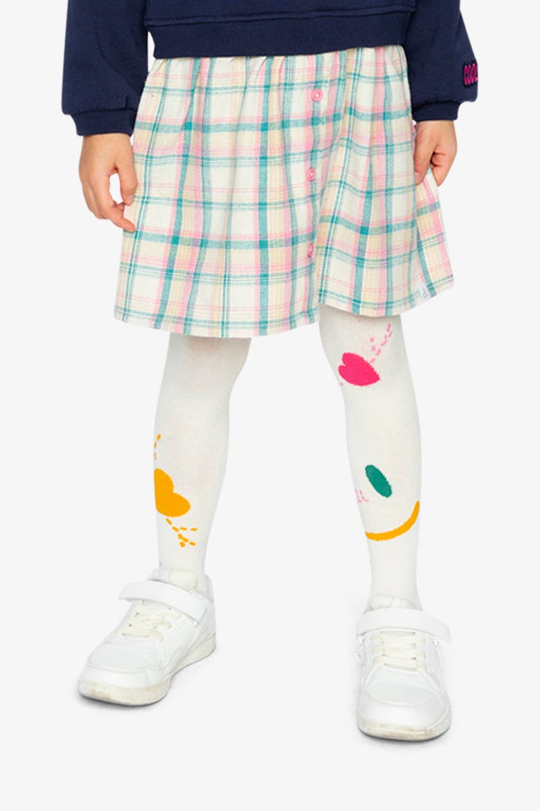 Ribbed Waistband Graphic Detail Knit Tights, Alternate, color, Off-White