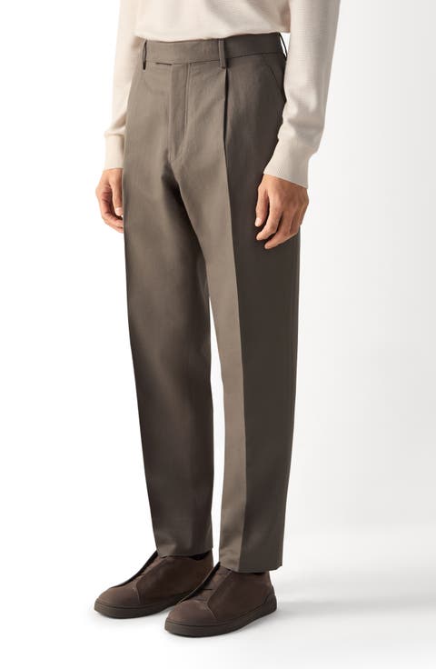 Dark Taupe Cotton & Linen Pants