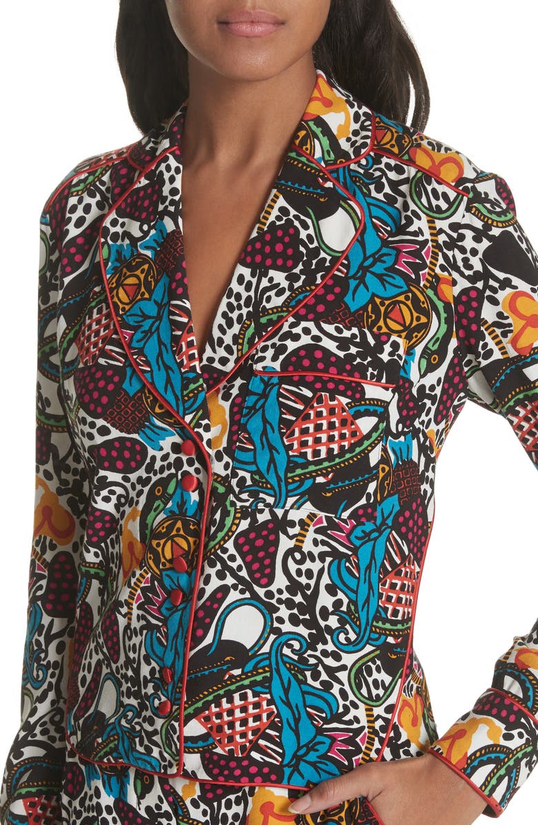 Veronica Beard Penelope Pajama Shirt, Alternate, color,