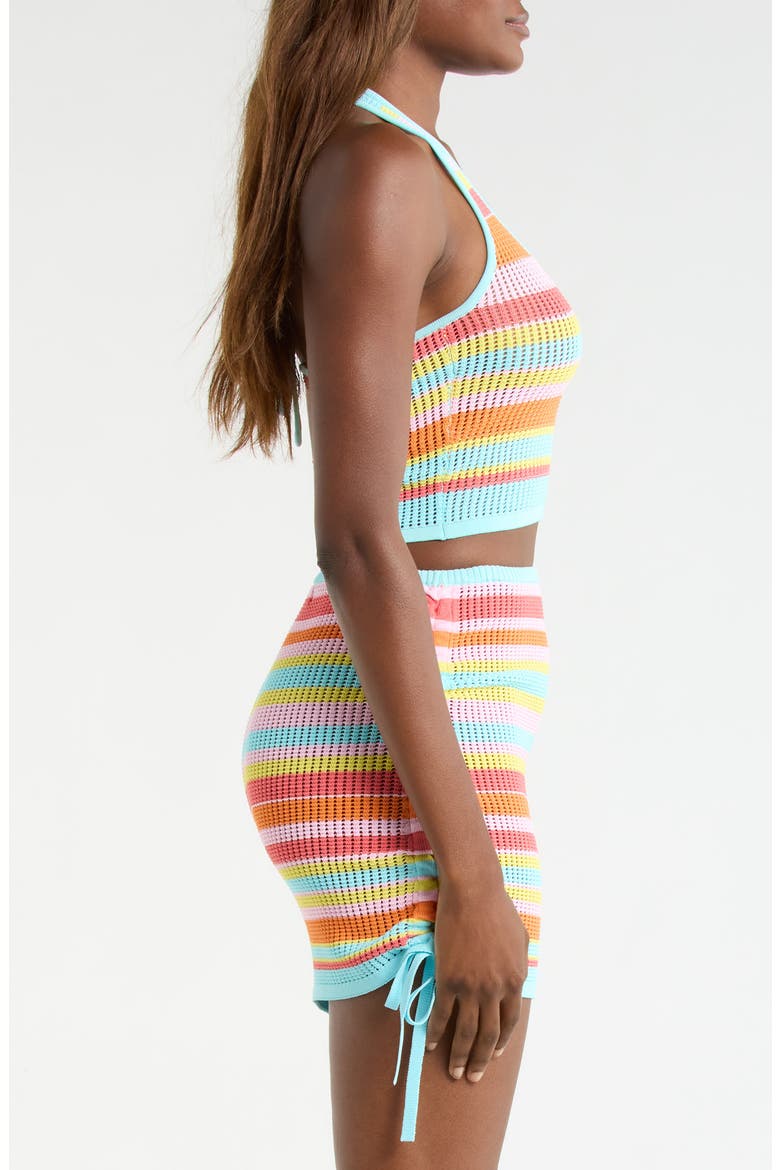 Stripe Knit Halter Crop Tank, Alternate, color, SUNSET STRIP