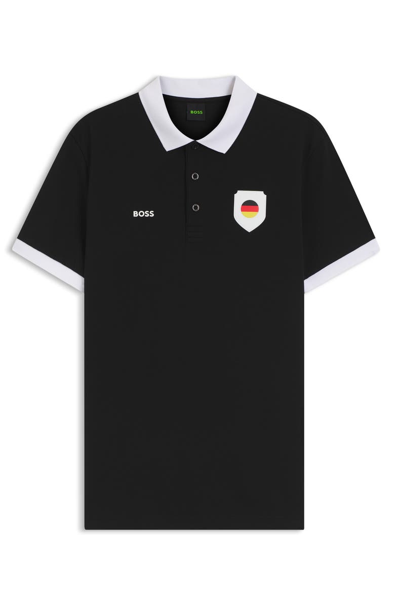 BOSS Lux Paddy Cotton Polo, Main, color, Germany/ Black