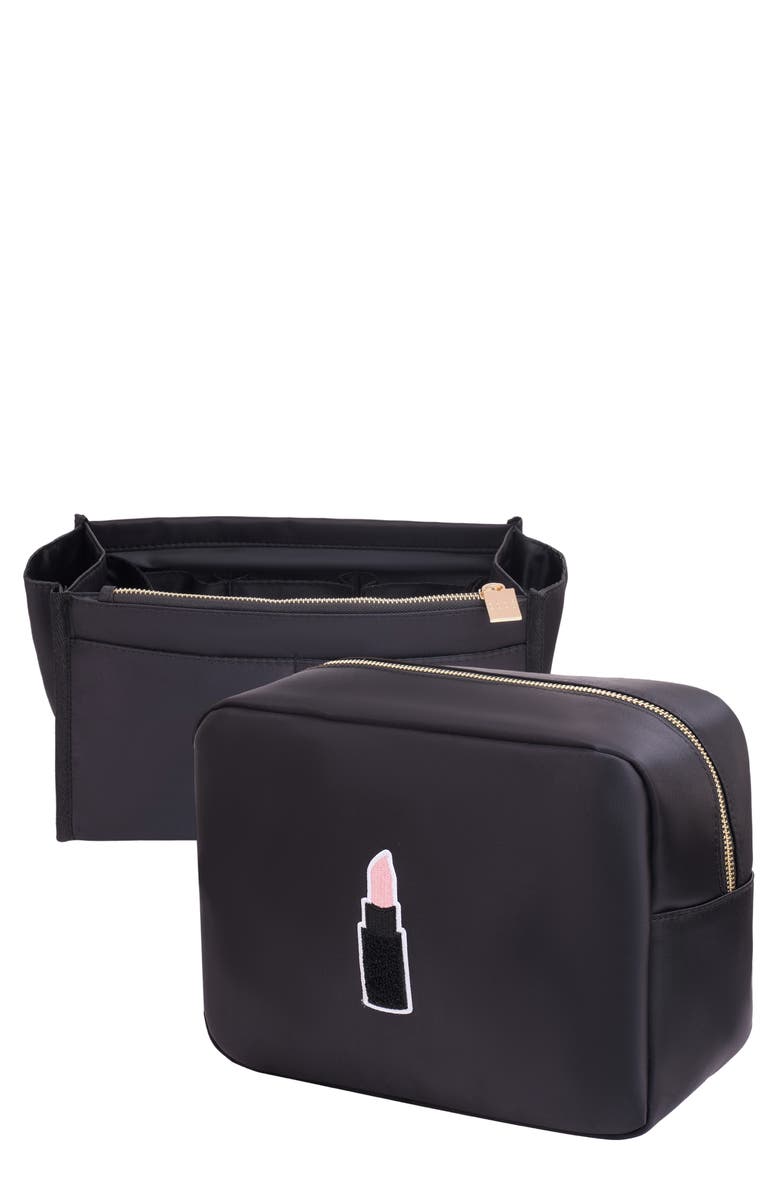 Bloc Bags XL Lipstick Patch Cosmetic Bag with Insert, Main, color, Black