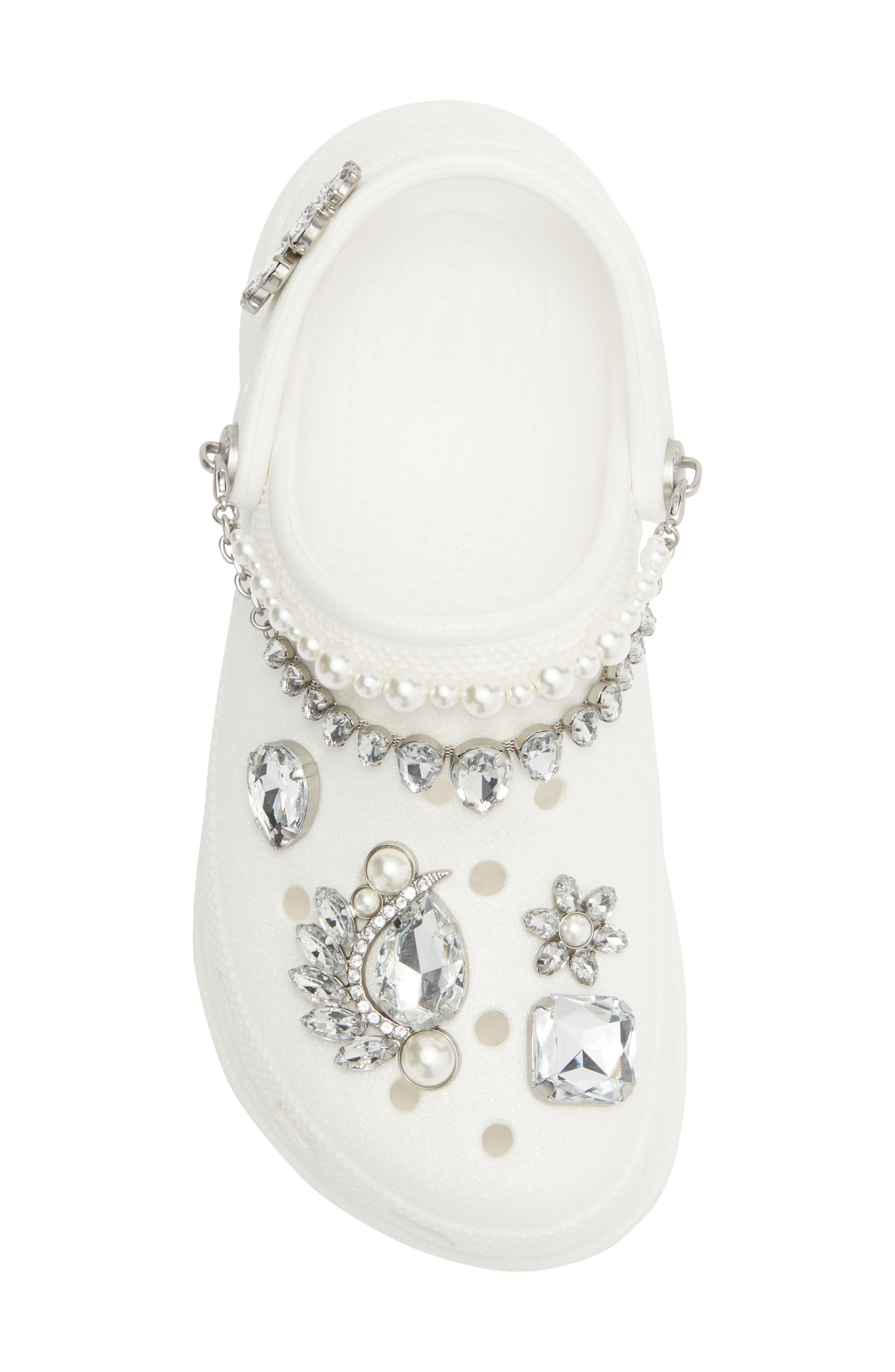 Bae Wedding Glitter Clog, Alternate, color, WHITE