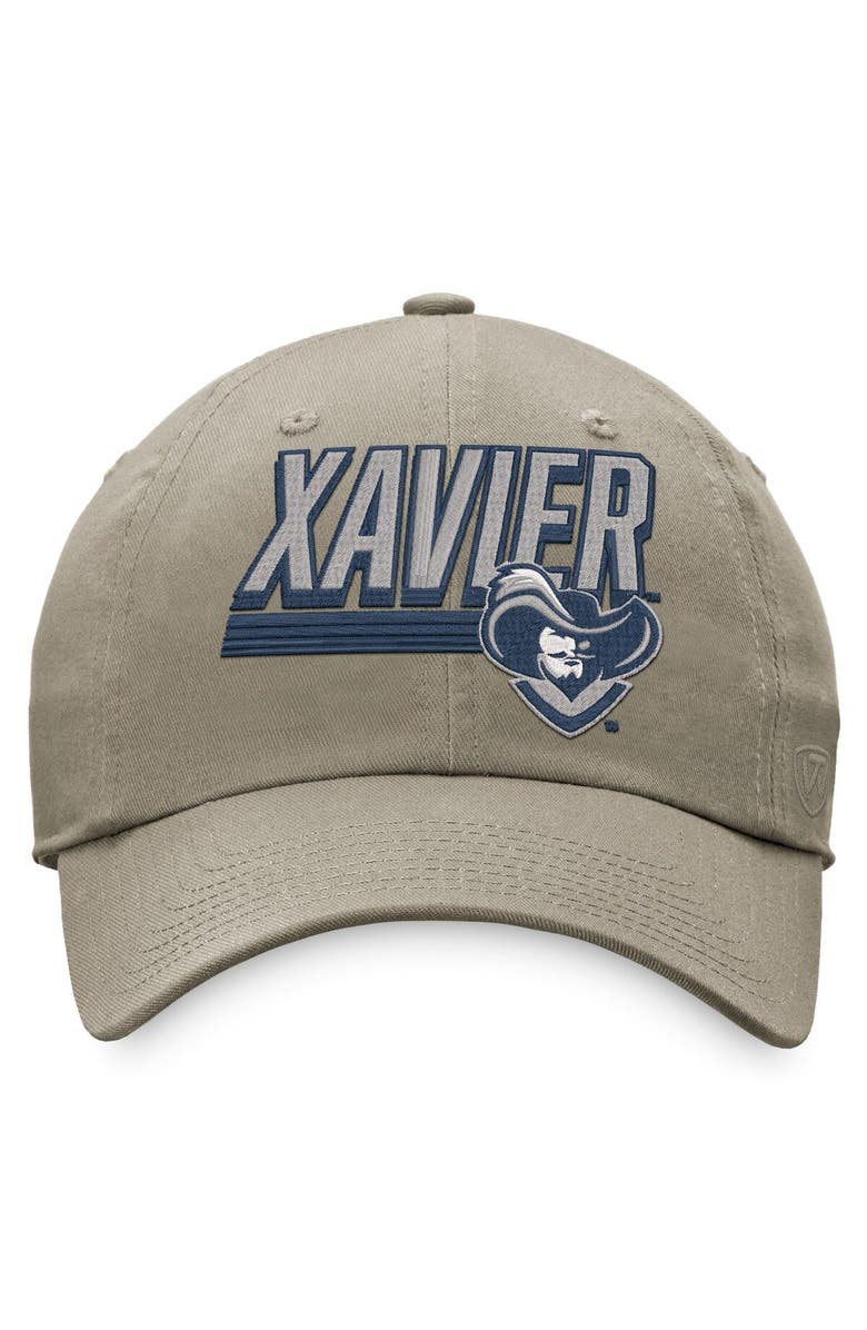 TOP OF THE WORLD Men's Top of the World Khaki Xavier Musketeers Slice Adjustable Hat, Alternate, color, Khaki