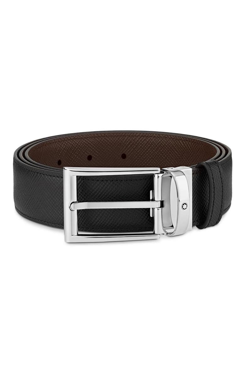 Trapeze Reversible Leather Belt, Main, color, BLACK/ BROWN