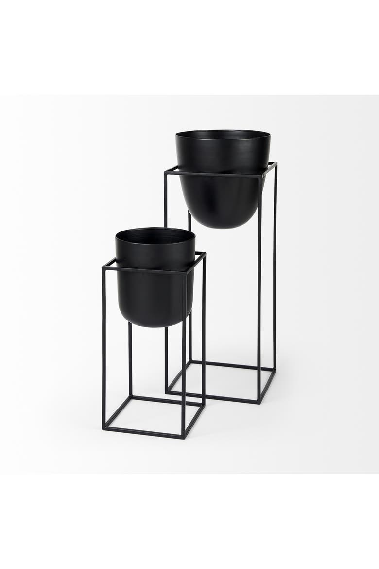 Bumble Set of 2 12L x 12W x 32H Plant Stands, Alternate, color, Black