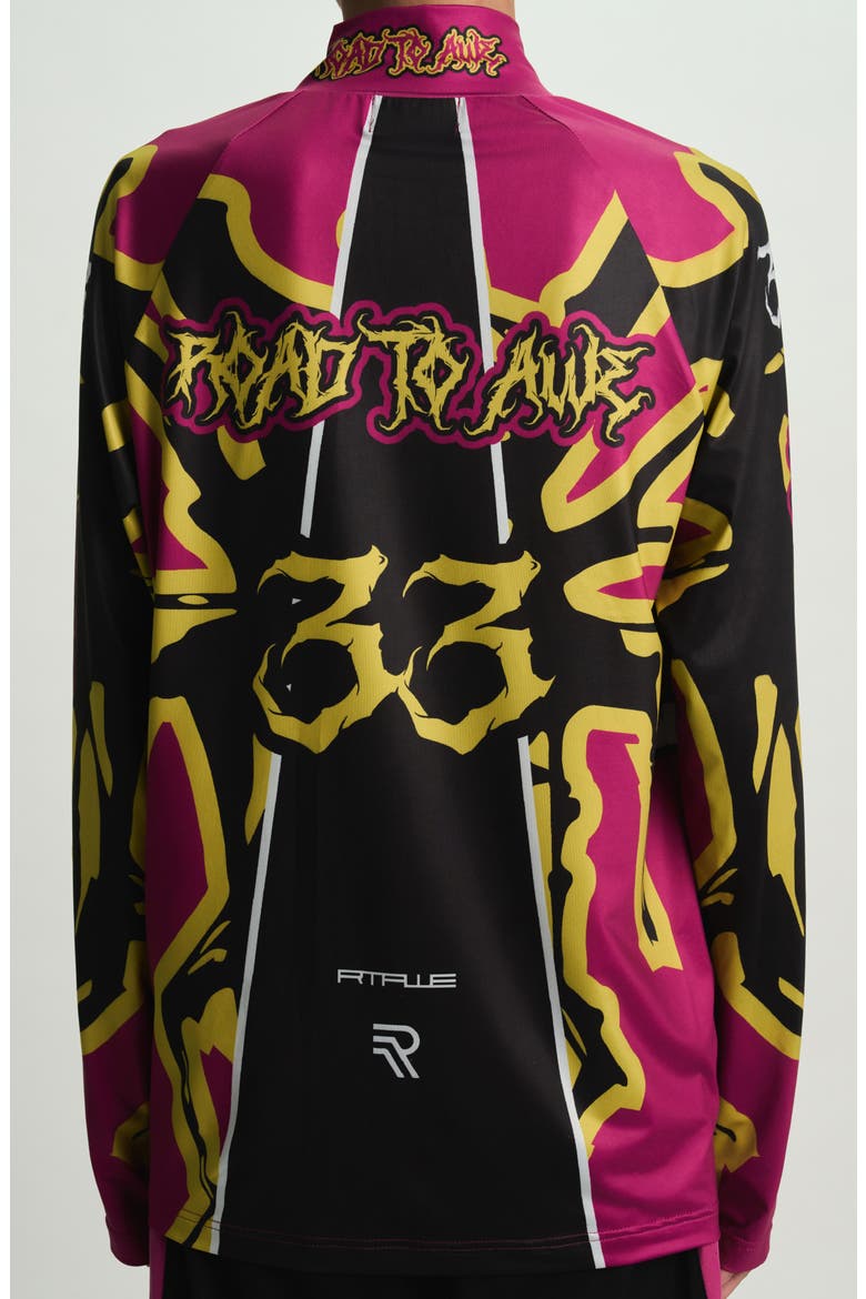 Ilias Mock Neck Racing Shirt, Alternate, color, FUCHSIA RACING BEETLE