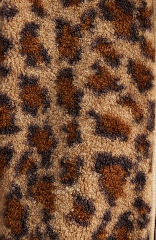 Dra Lucien Leopard Mixed Media Jacket In Brown