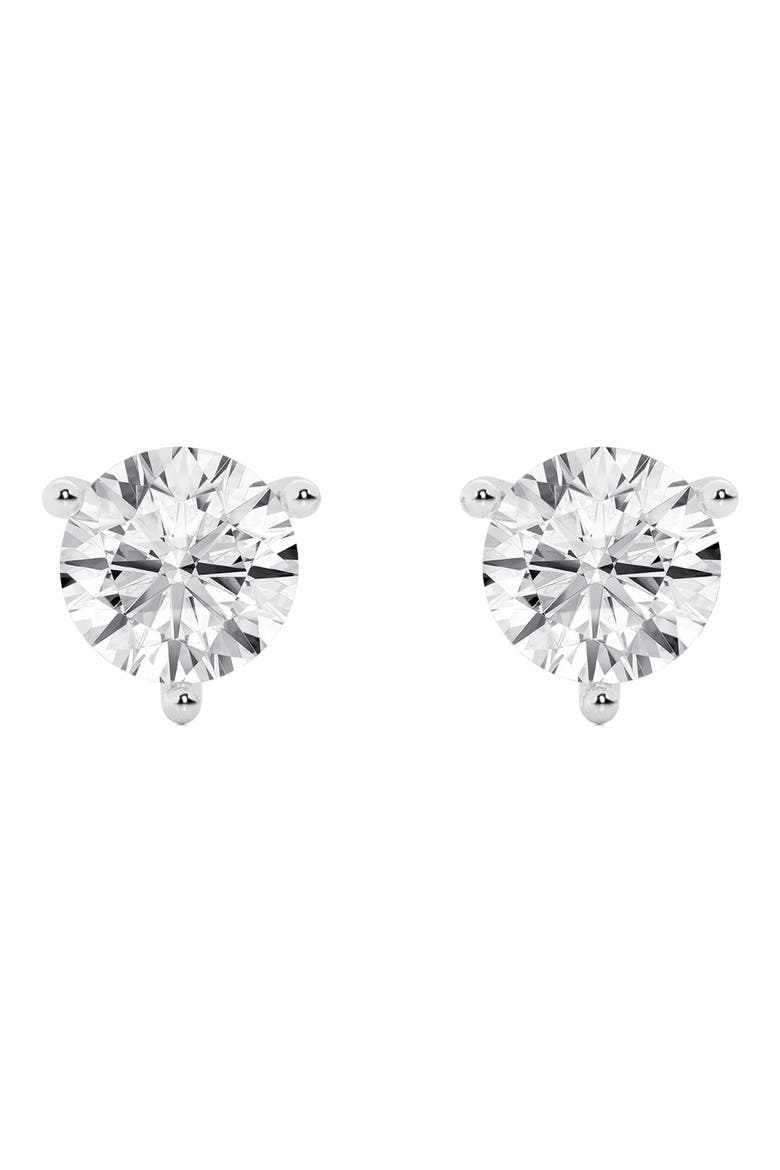 14K Gold Round Cut Near Colorless Lab-Created Diamond Stud Earrings - 1.5ct, Alternate, color, 1.5 CTW WHITE GOLD