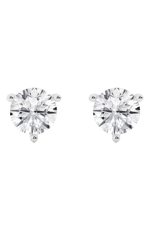 Badgley Mischka Collection 14k Gold Round Cut Near Colorless Lab-created Diamond Stud Earrings In 2 Ctw White Gold