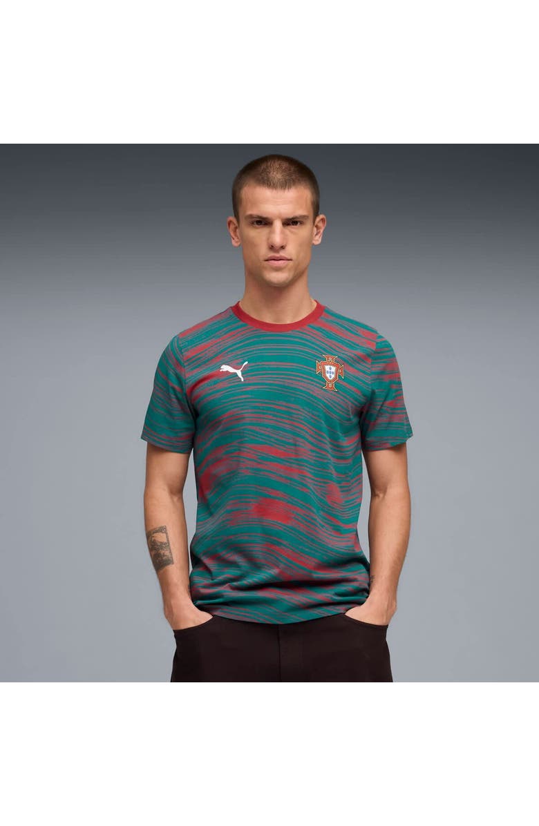 PUMA Men's Puma Red/Green Portugal National Team AOP FtblCulture T-Shirt, Main, color, Red