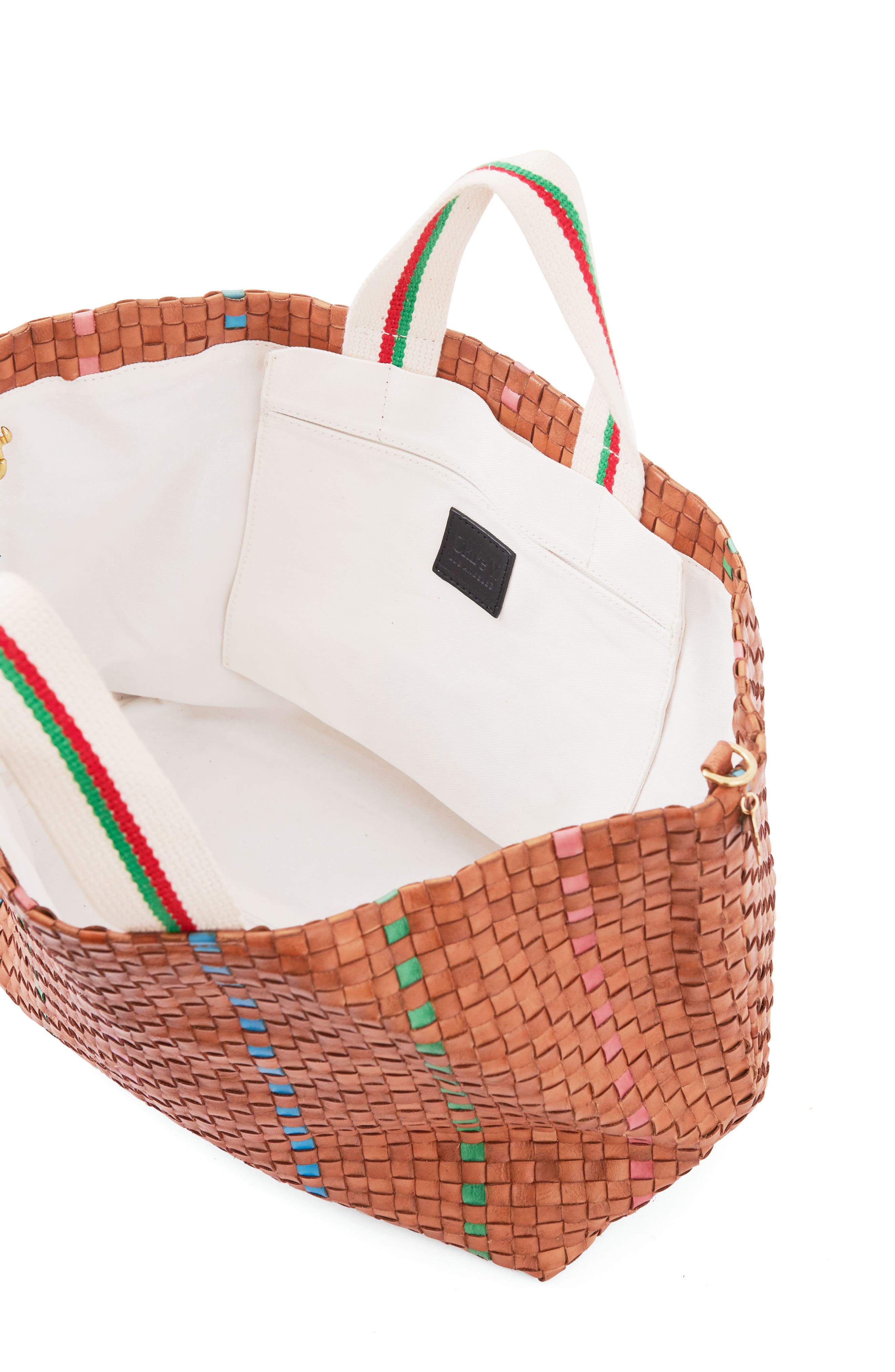 Clare V. Woven Leather Tote, Alternate, color, 