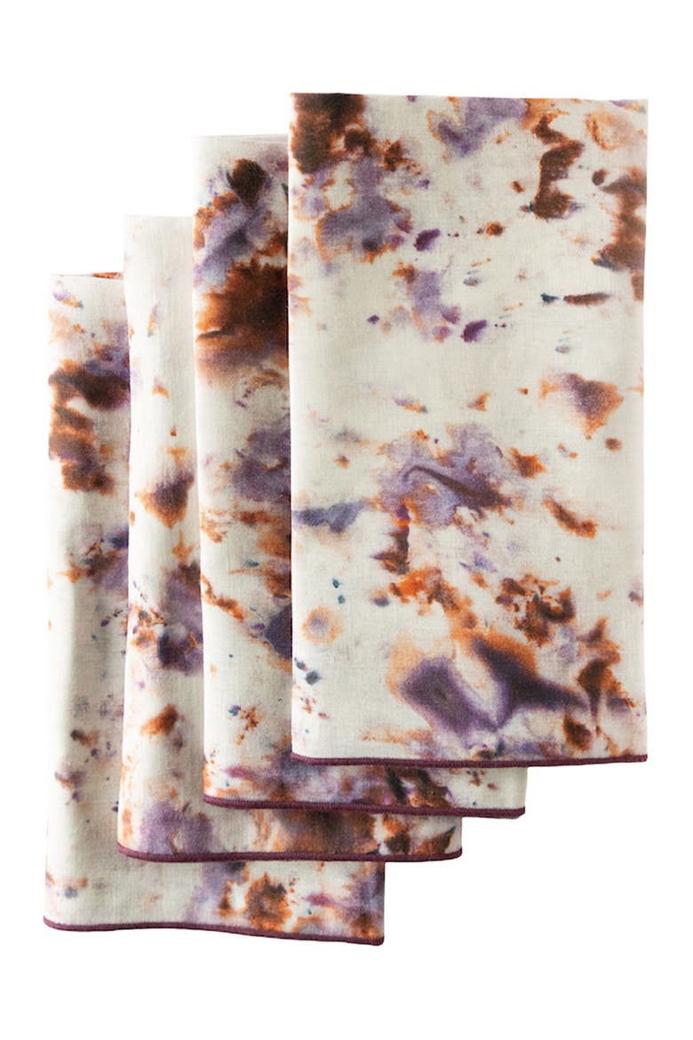 Rose Marble Napkin Set of 4, Main, color, Plum Trim
