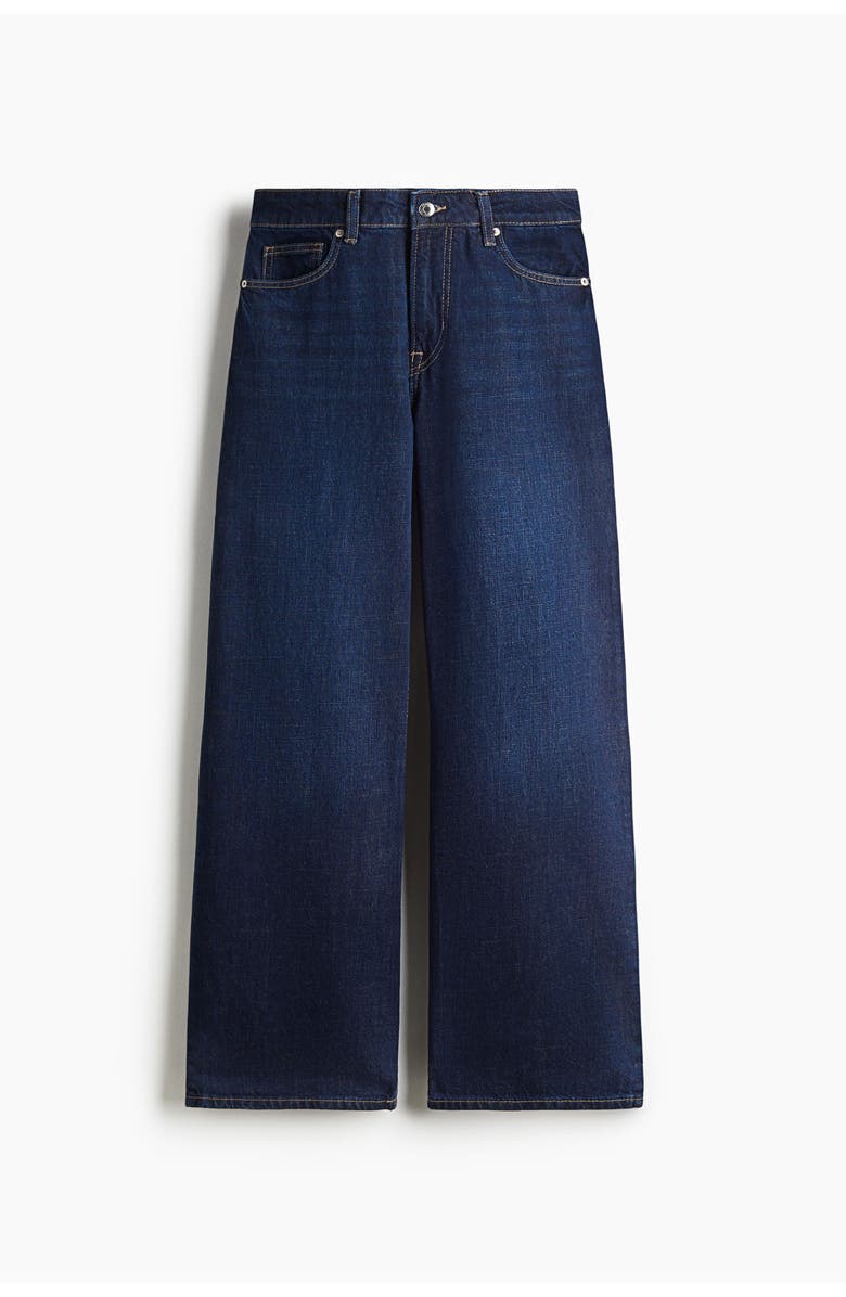 H&M Wide Regular Jeans, Main, color, Dark Denim Blue