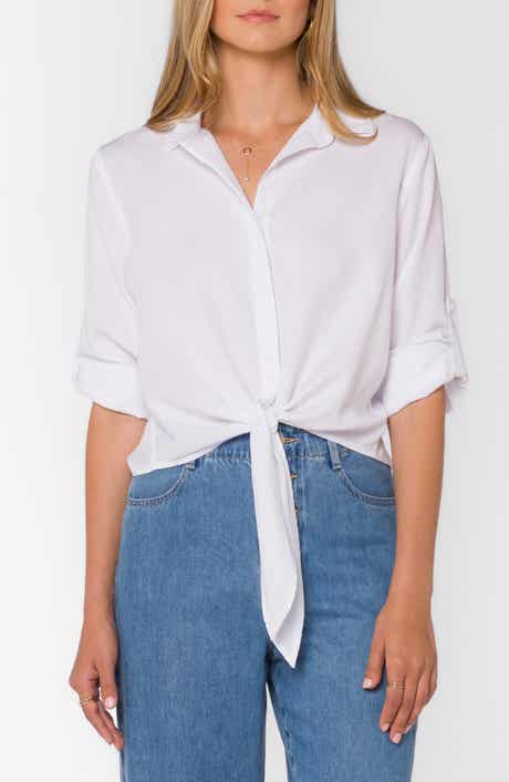 VELVET HEART Solange Crop Tie Front Shirt