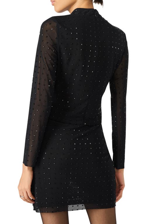 Steve Madden Luxe Melvina Stud Mock Neck Knit Top In Black