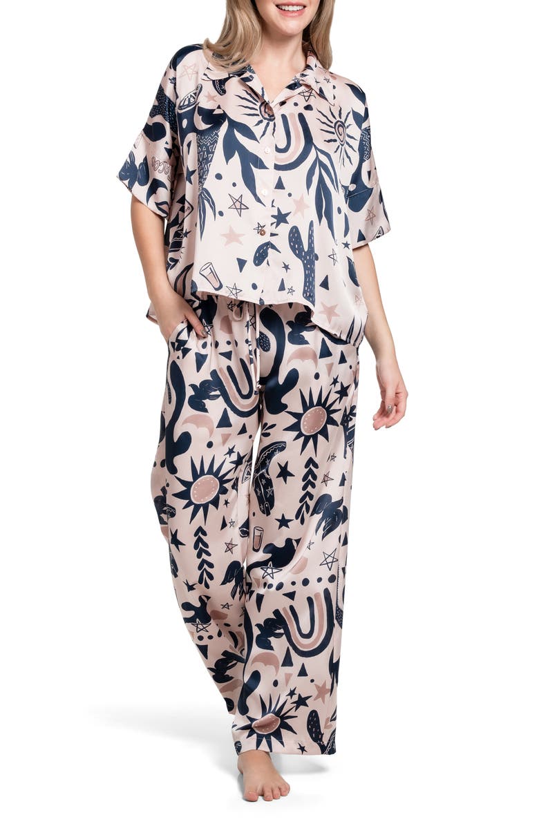 Midnight Bakery Tequila Sun Satin Pajamas, Main, color, 