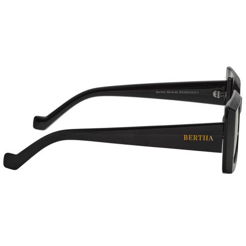 Bertha Miranda Polarized Sunglasses In Black/black