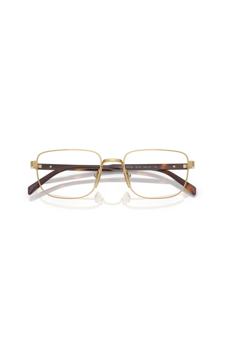 Prada 53mm Rectangle optical glasses, Alternate, color, Gold