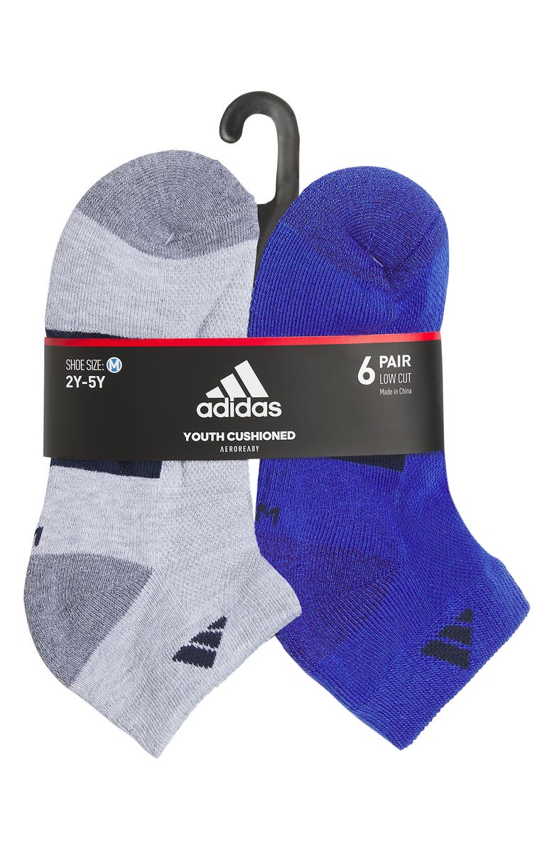 adidas Kids' 6-Pack AEROREADY Athletic Cushioned Low Cut Socks, Alternate, color, 