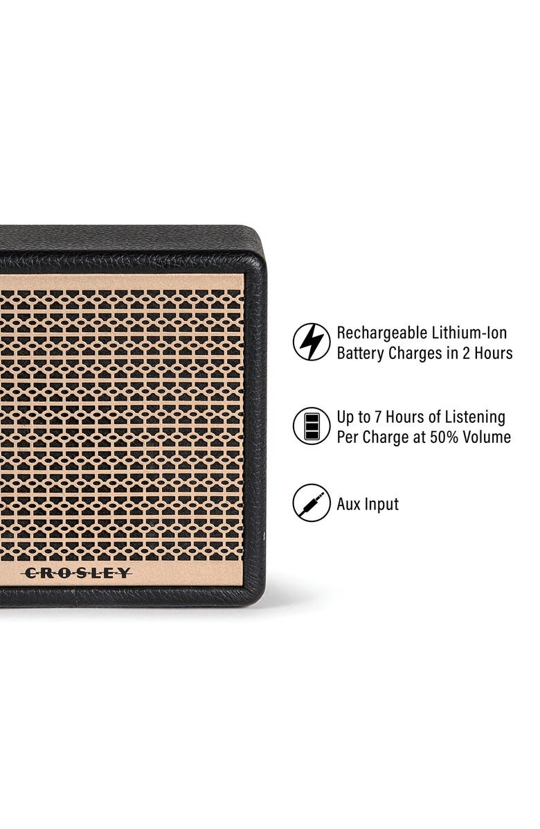 Crosley Radio Montero Mini Bluetooth<sup>®</sup> Portable Speaker, Alternate, color, Black