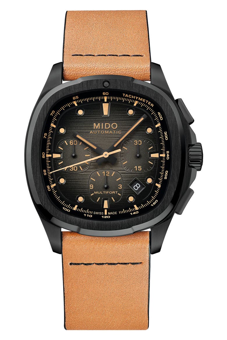 Multifort TV Big Date Automatic Watch, 41.2mm x 42mm, Alternate, color, BLACK