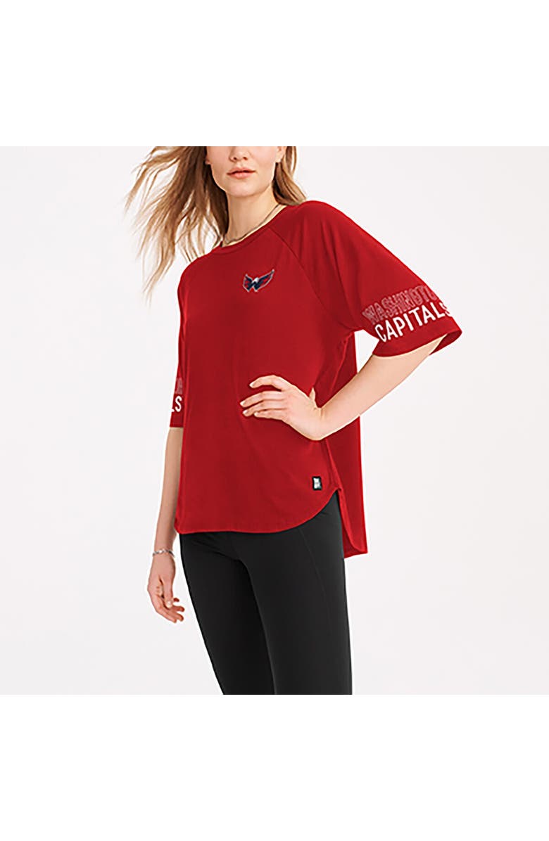 DKNY SPORT Women's DKNY Sport Red Washington Capitals Diana Tri-Blend Oversized T-Shirt, Alternate, color,